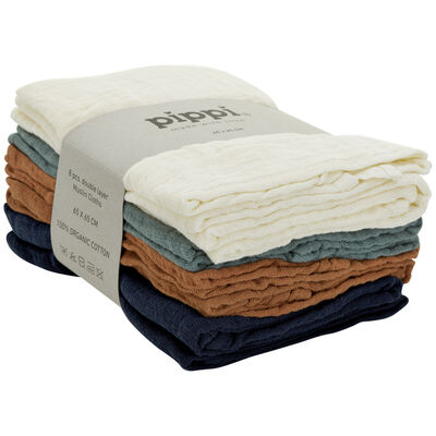 Pippi Musselinteppe 8-pack, Dress Blues