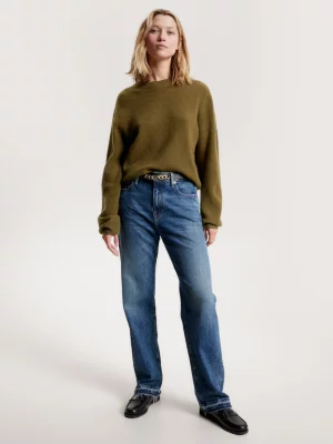 Suéter de lã e cashmere com textura canelada e modelagem relaxada
