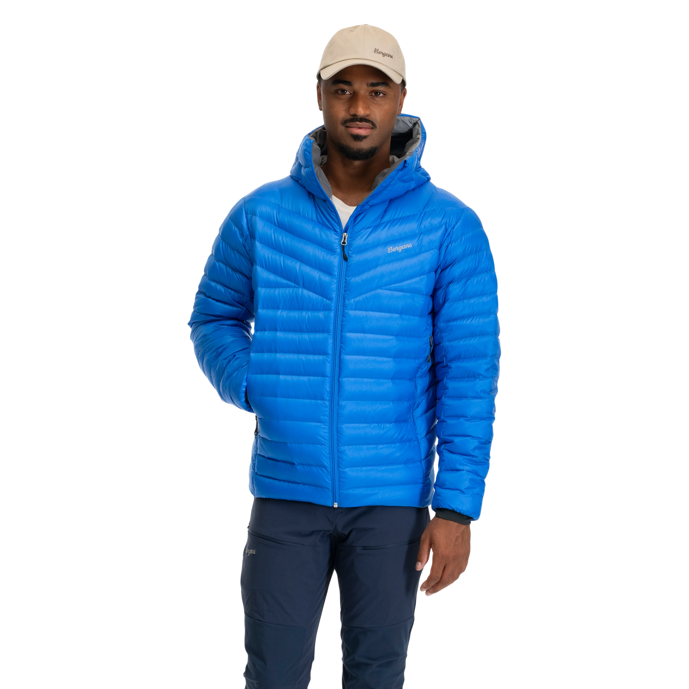 Rabot Light Down Jacket Hood Men Bright Blue