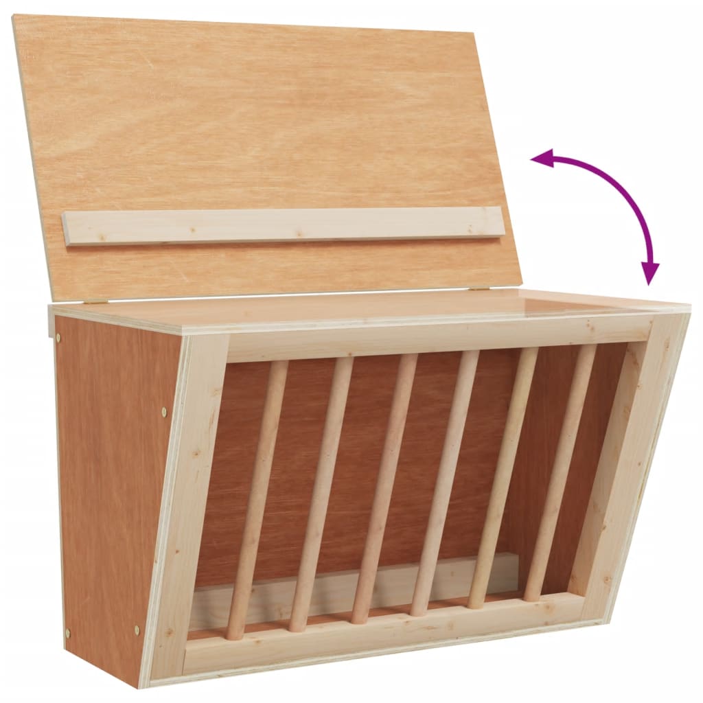 Mangeoire à foin pour lapins 37x18,5x23 cm bois massif sapin
