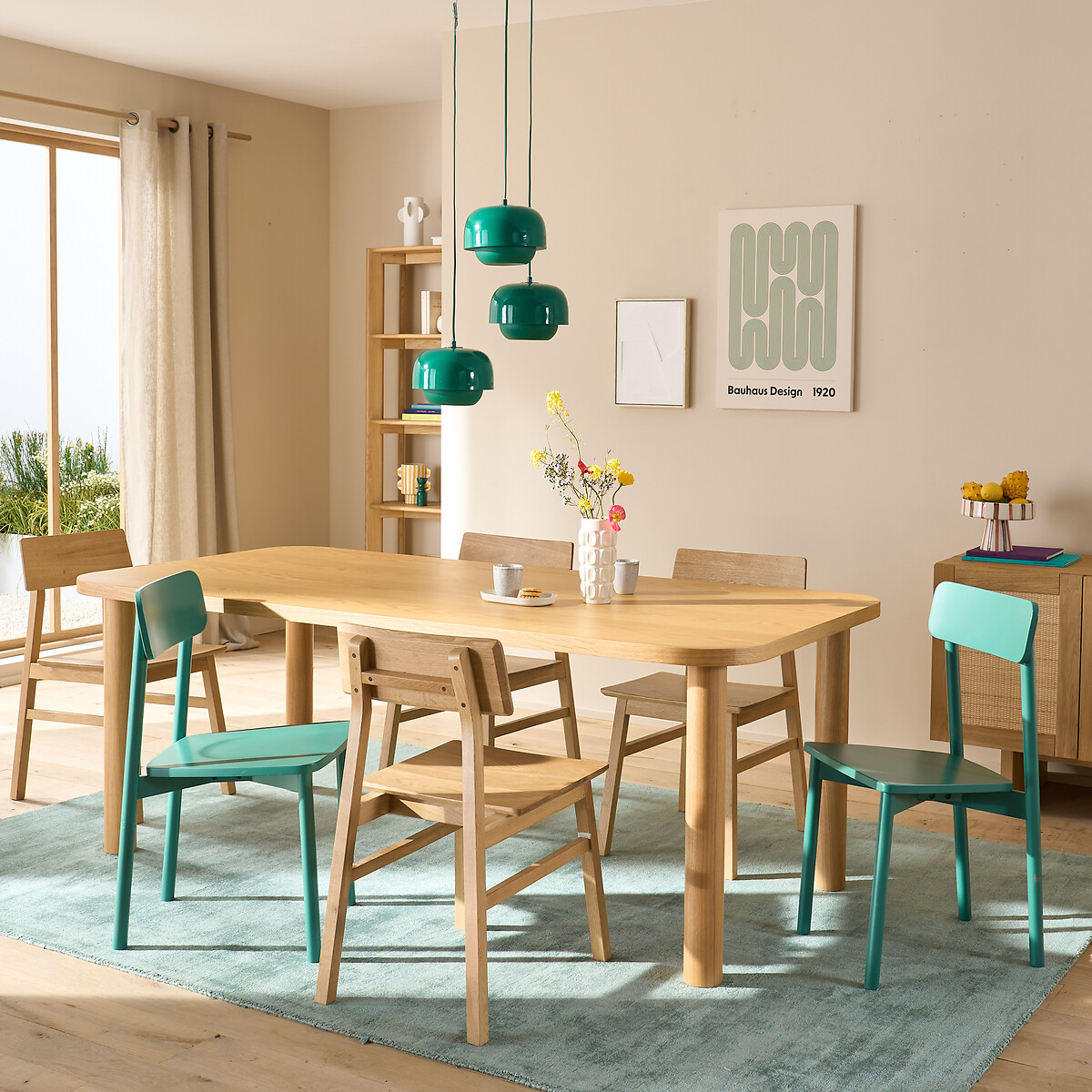 LA REDOUTE INTERIEURS<br>Conjunto de 4 pés de mesa, folheados, Alzar