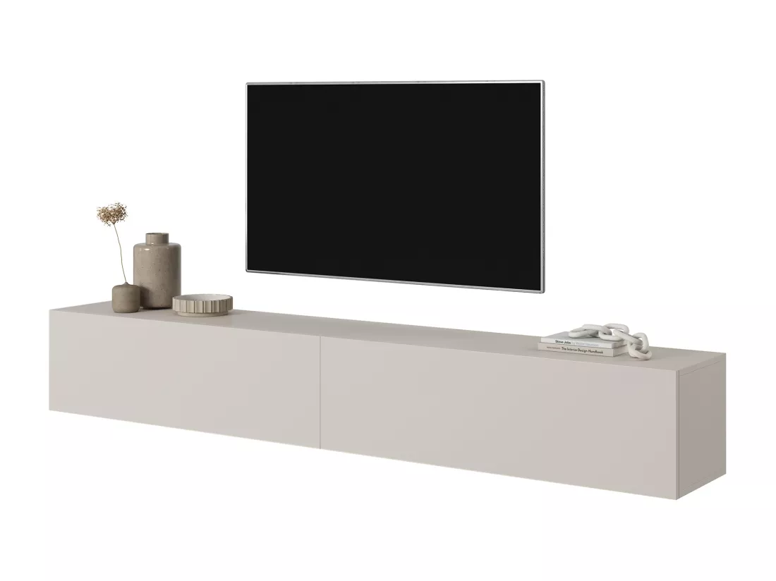 Meuble TV - 200 cm - taupe (gris-beige) - BISIRA