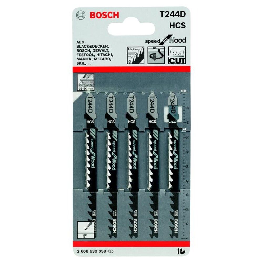 STIKKSAGBLADSETT BOSCH T224D 74MM TRE/GROV 5 STK