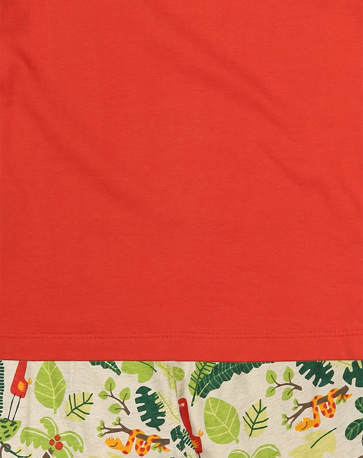 Schlafanzug KING OF THE JUNGLE 2-teilig in rot/beige
