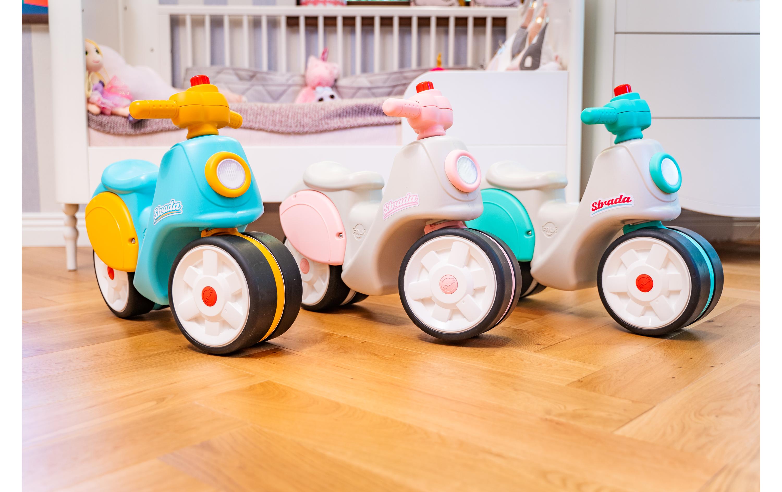 Rutschfahrzeug Strada Early Years ScooterScooter mit geräuscharmen Rädern, Lenker mit Richtungsanzeige und Hupe