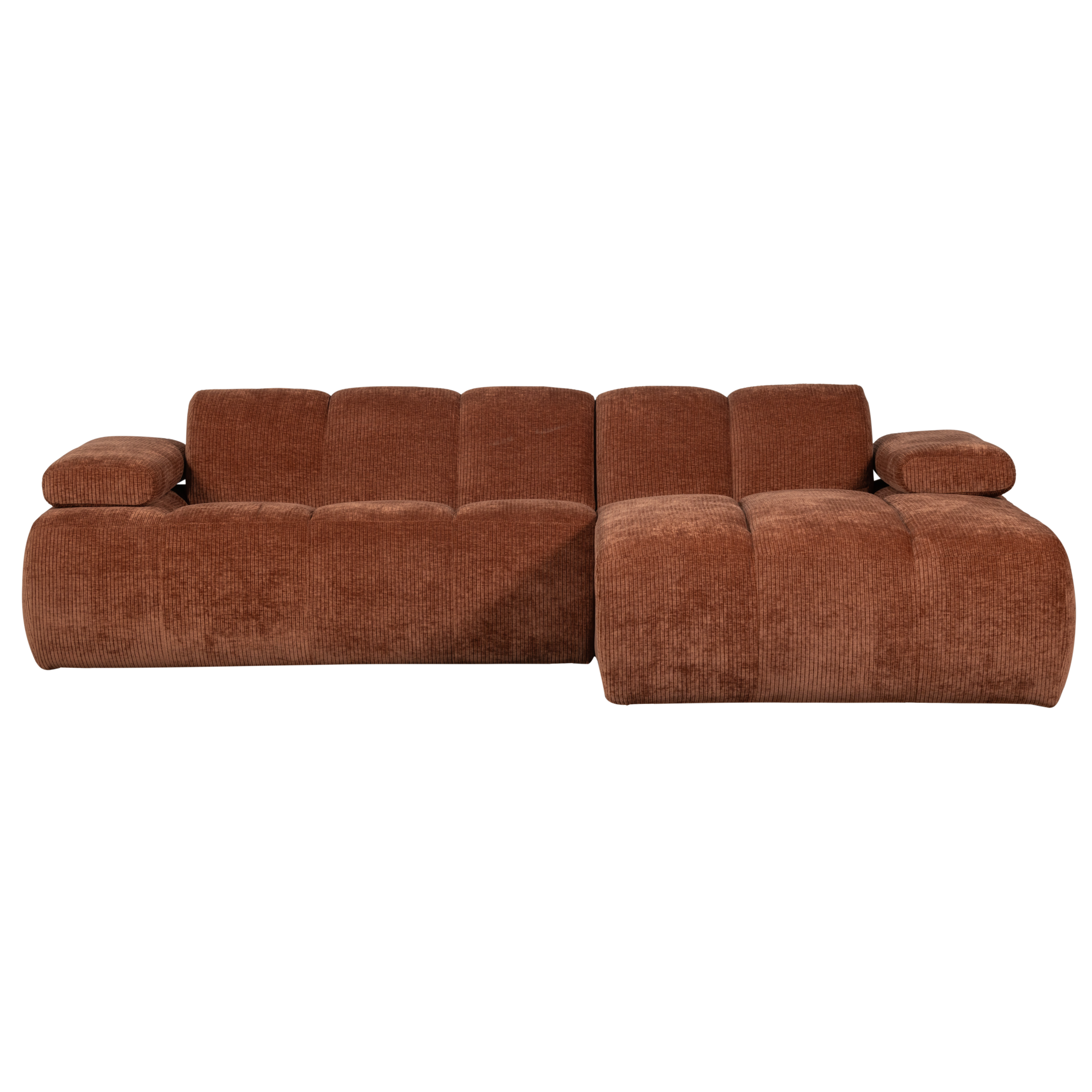 Chaise Longue Mojo Mojo Chaise Longue Rechts - Geweven Ribstof - Roestbruin