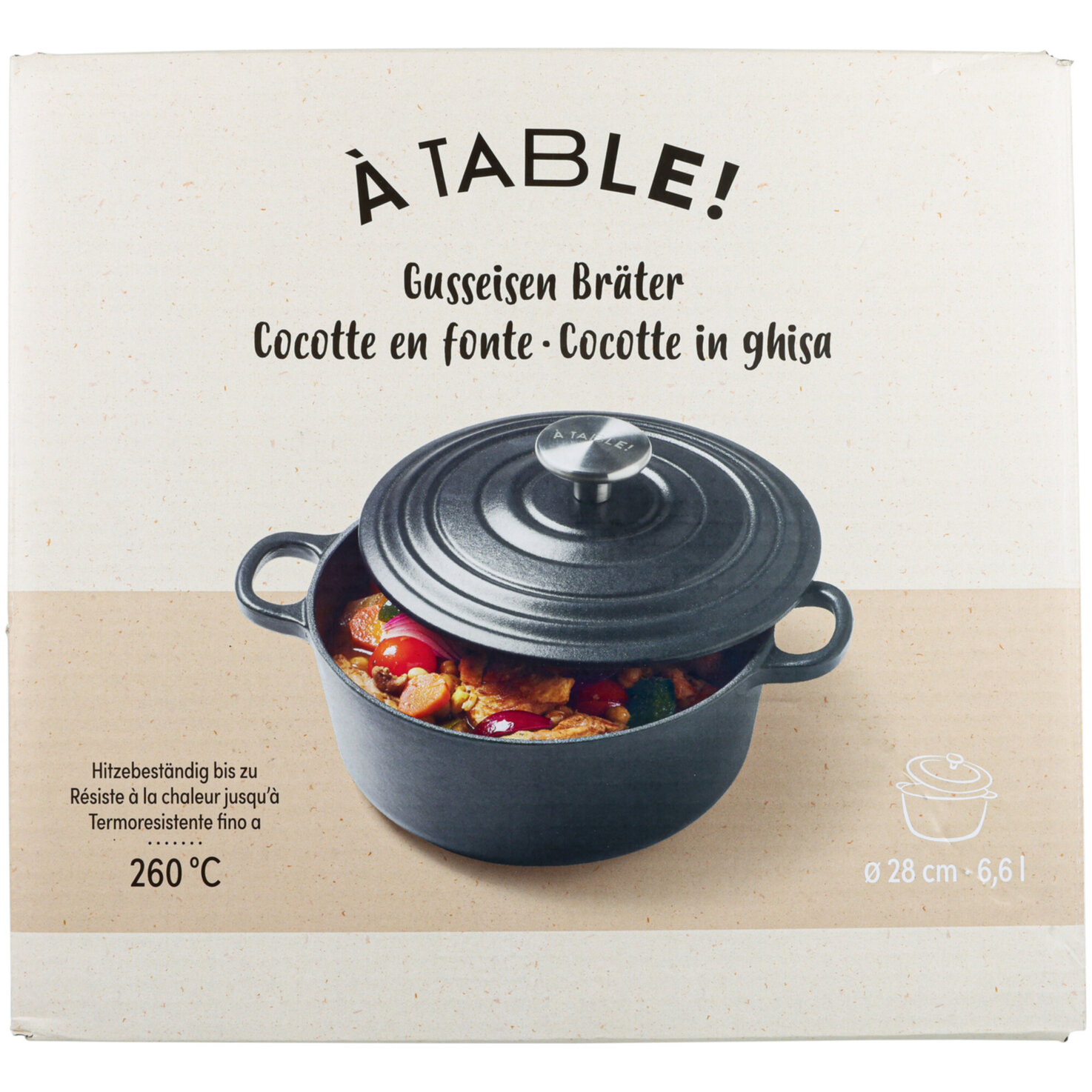 À Table! Gusseisen-Bräter 6.6L 28cm