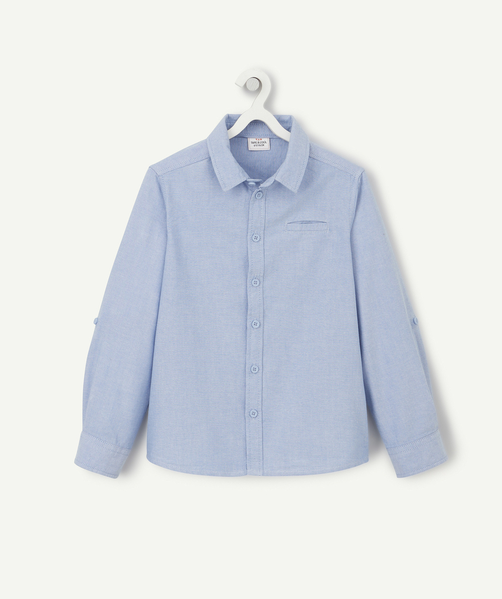CHEMISE GARÇON EN COTON BLEU