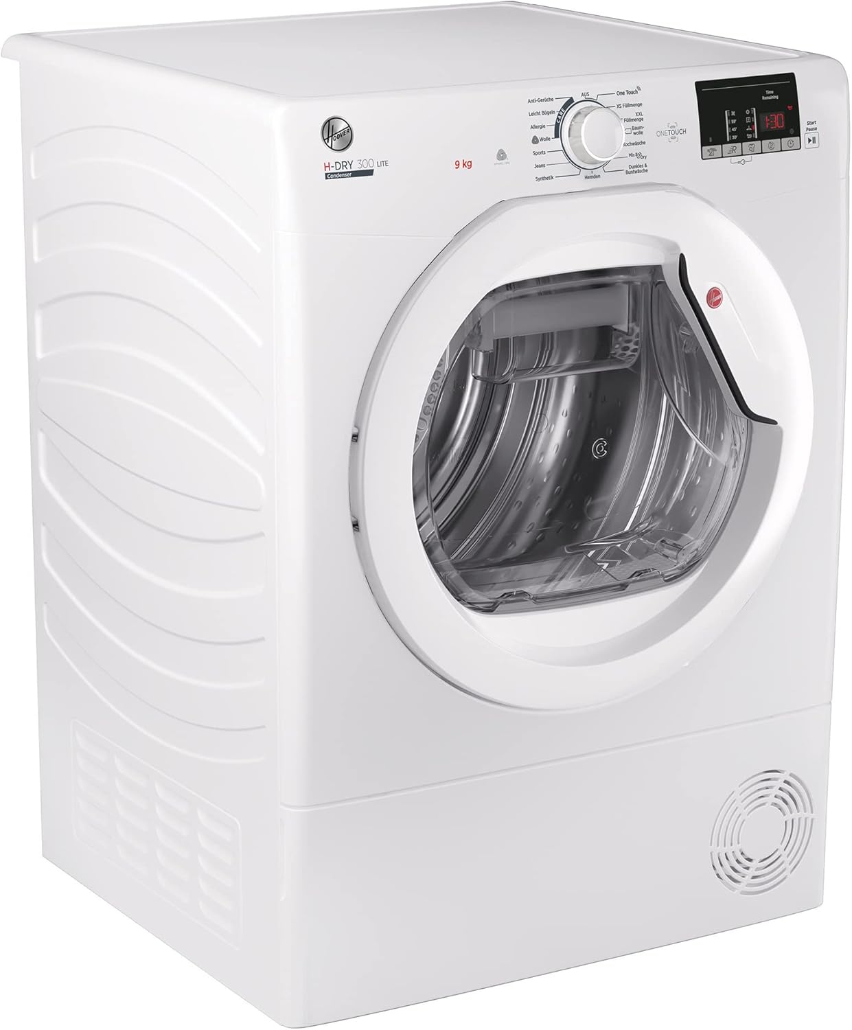 Hoover H-DRY 300 Lite Kondenstrockner / 9 kg/Smarte Bedienung mit NFC-Technologie/AquaVision-Kondenswasserbehälter/Weiß/Modell: HLE C9DE-84