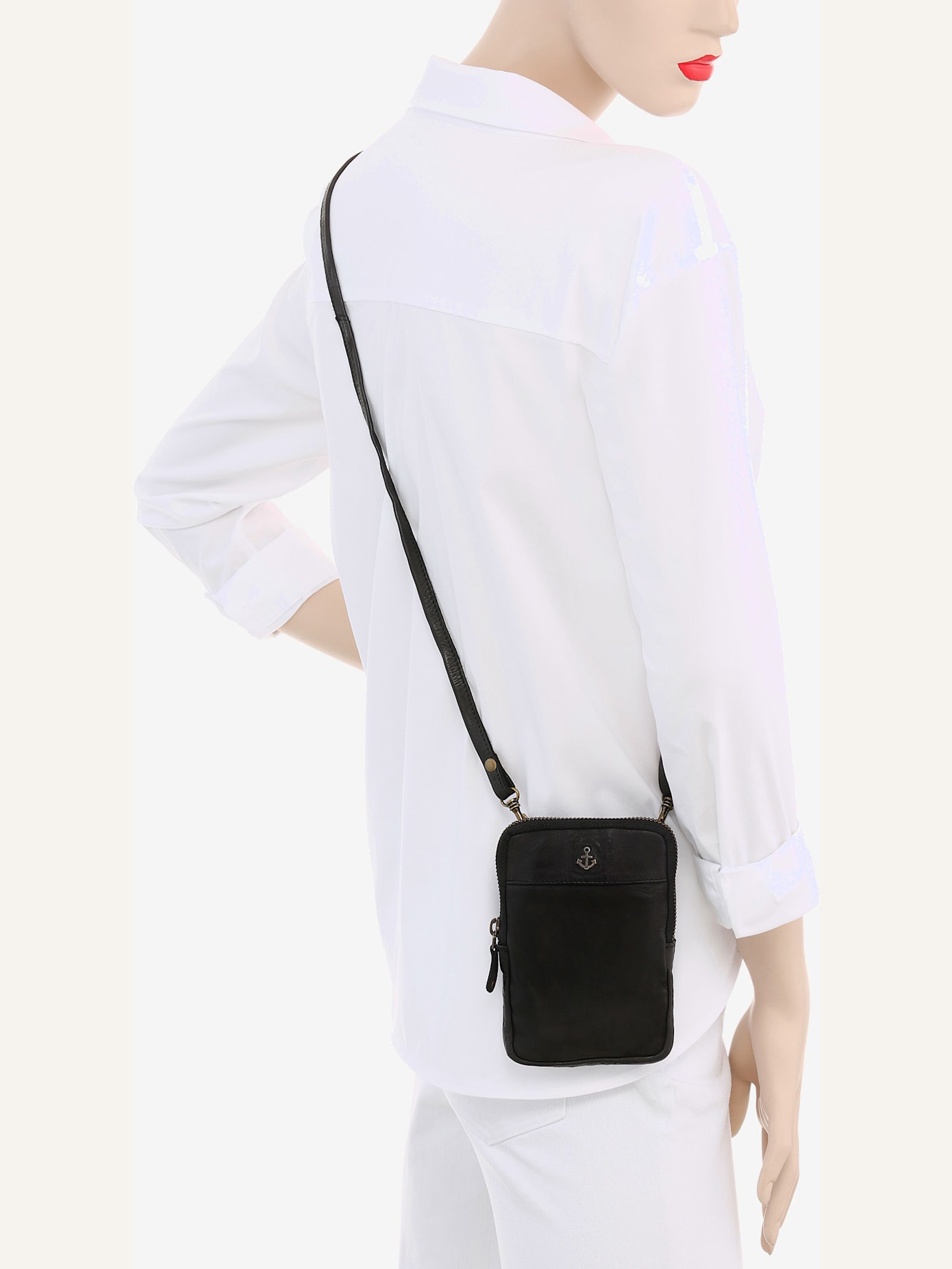Petit sac en cuir délavé
