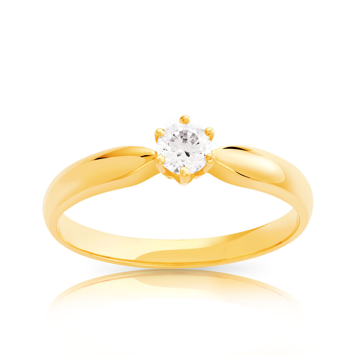 Bague solitaire or 750 diamant 20/100e de carat