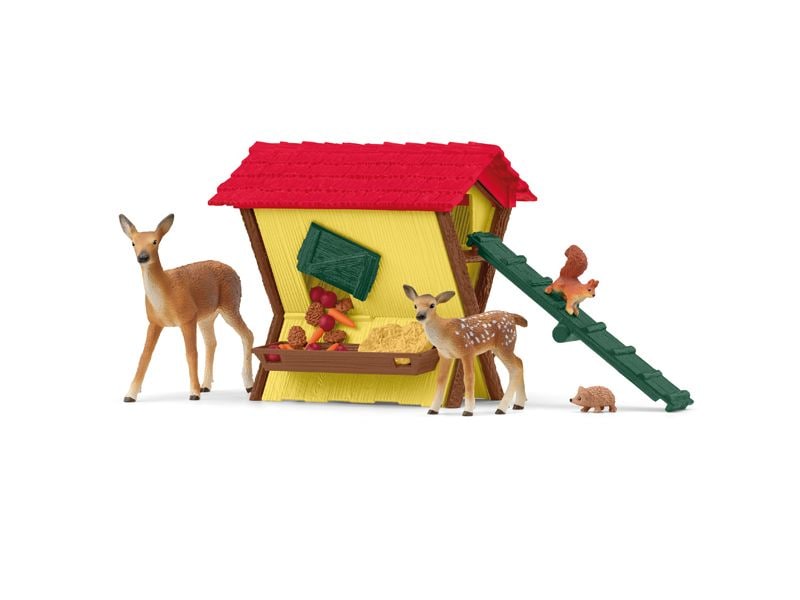Schleich Spielfigurenset Farm World Fütterung der Waldtiere Spielset mit 39 Teilen