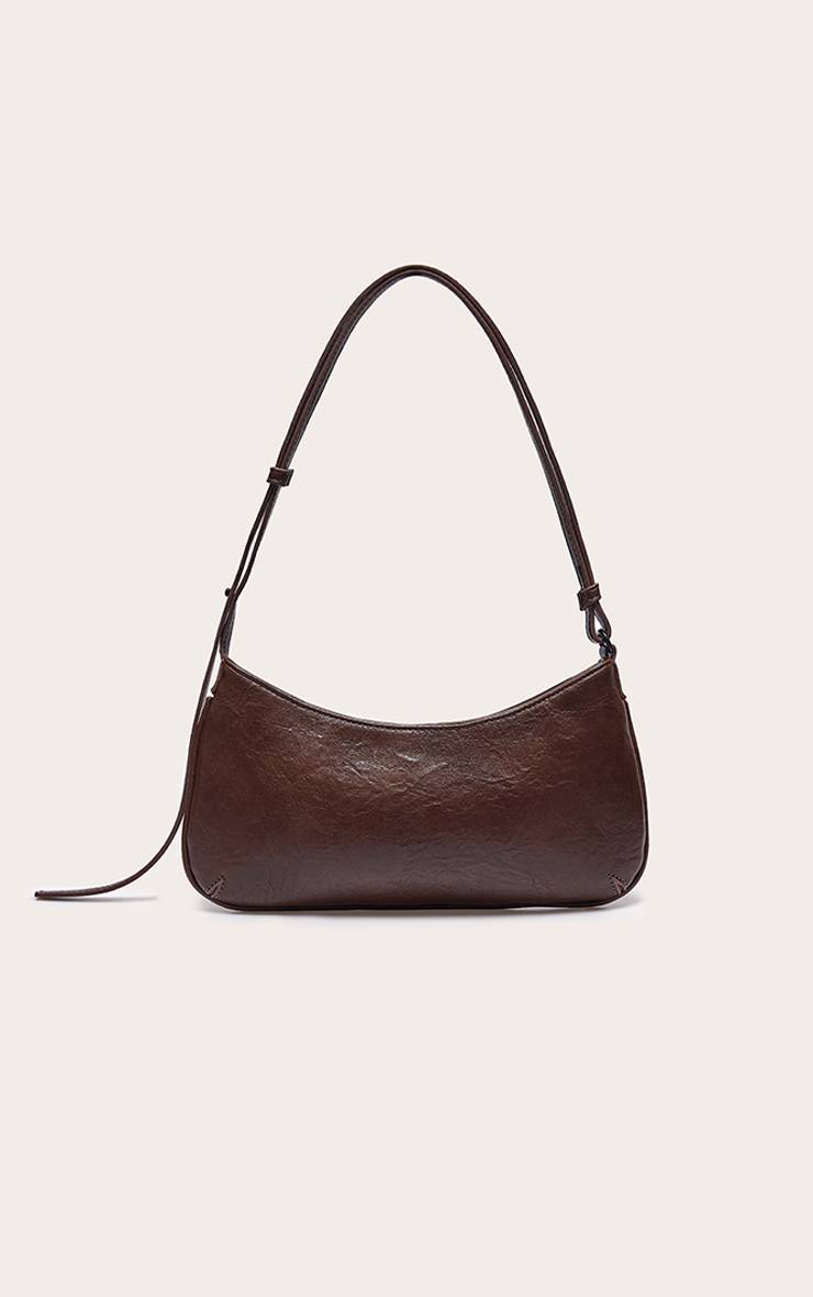 Marron Sac Baguette Texturé En Synthétiquecuir Pour L'épaule