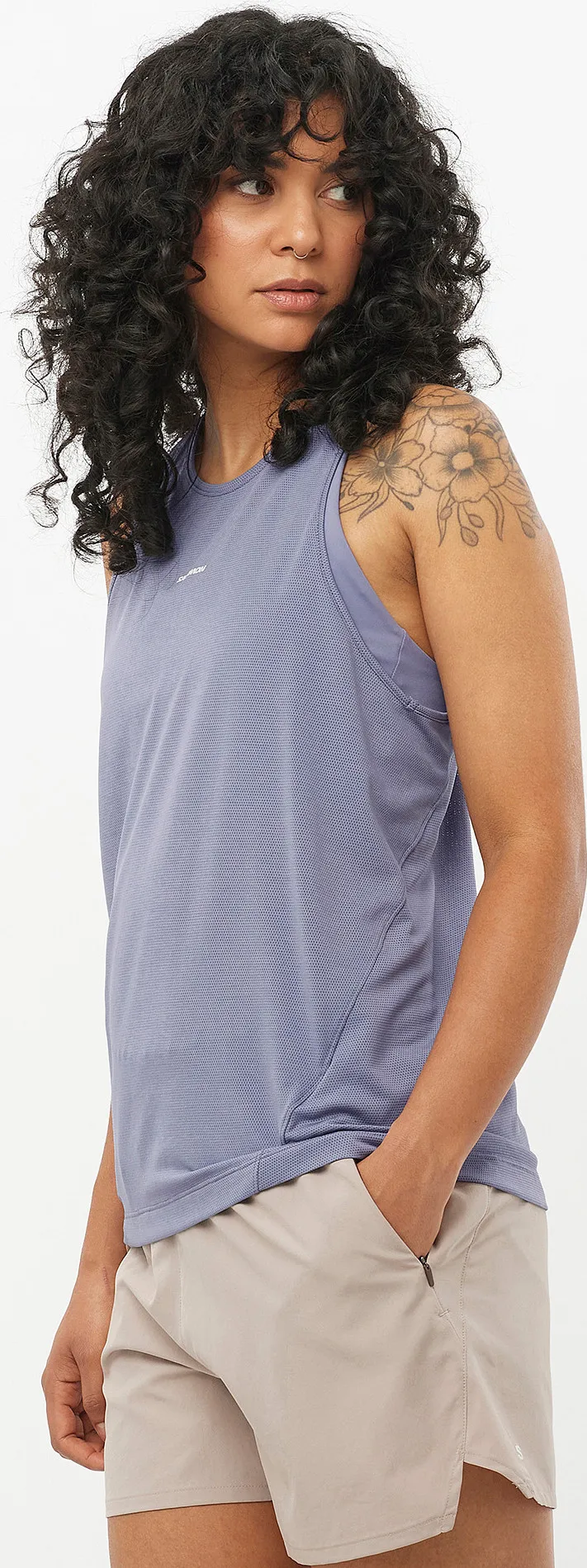 Salomon Women's Shkout Core Tank Blue Granite