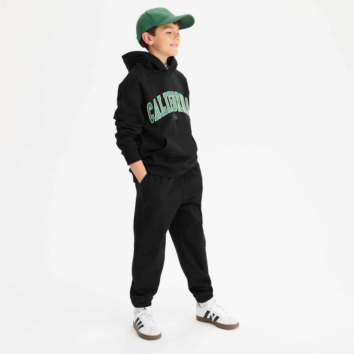 COLEÇÃO LA REDOUTE<br>Conjunto de 2 peças, moletom com capuz e calça de moletom fleece