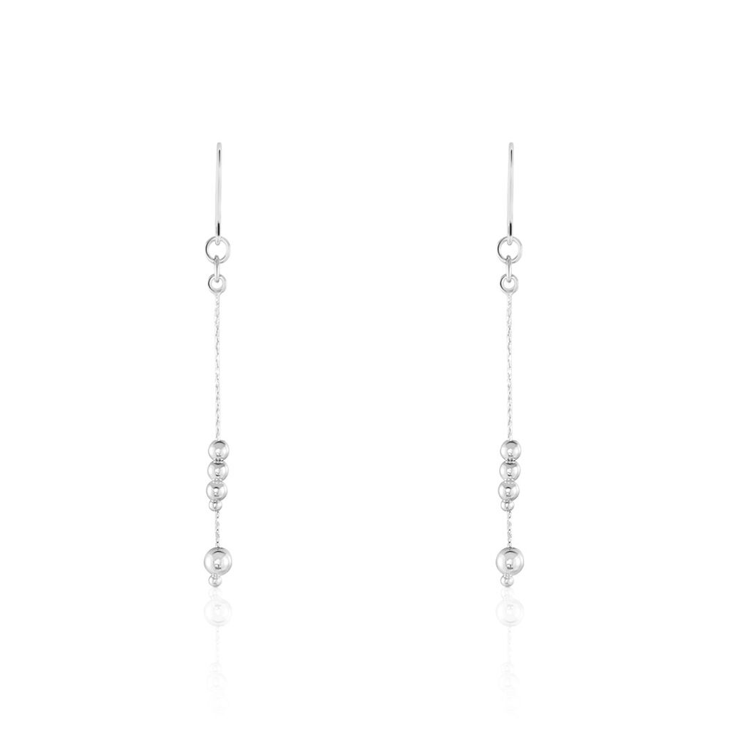 Boucles D'oreilles Pendantes Manou Argent Blanc