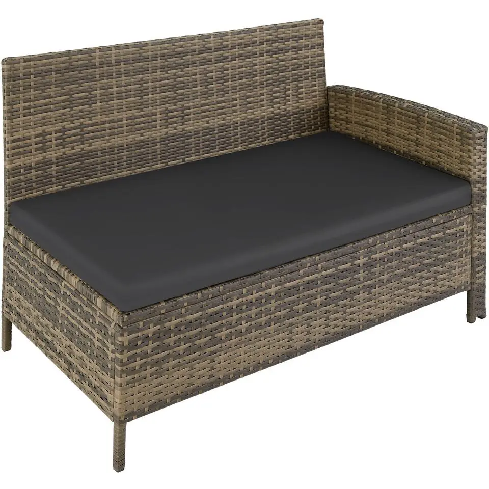 tectake - loungeset - wicker - natuurkleur / donkergrijs