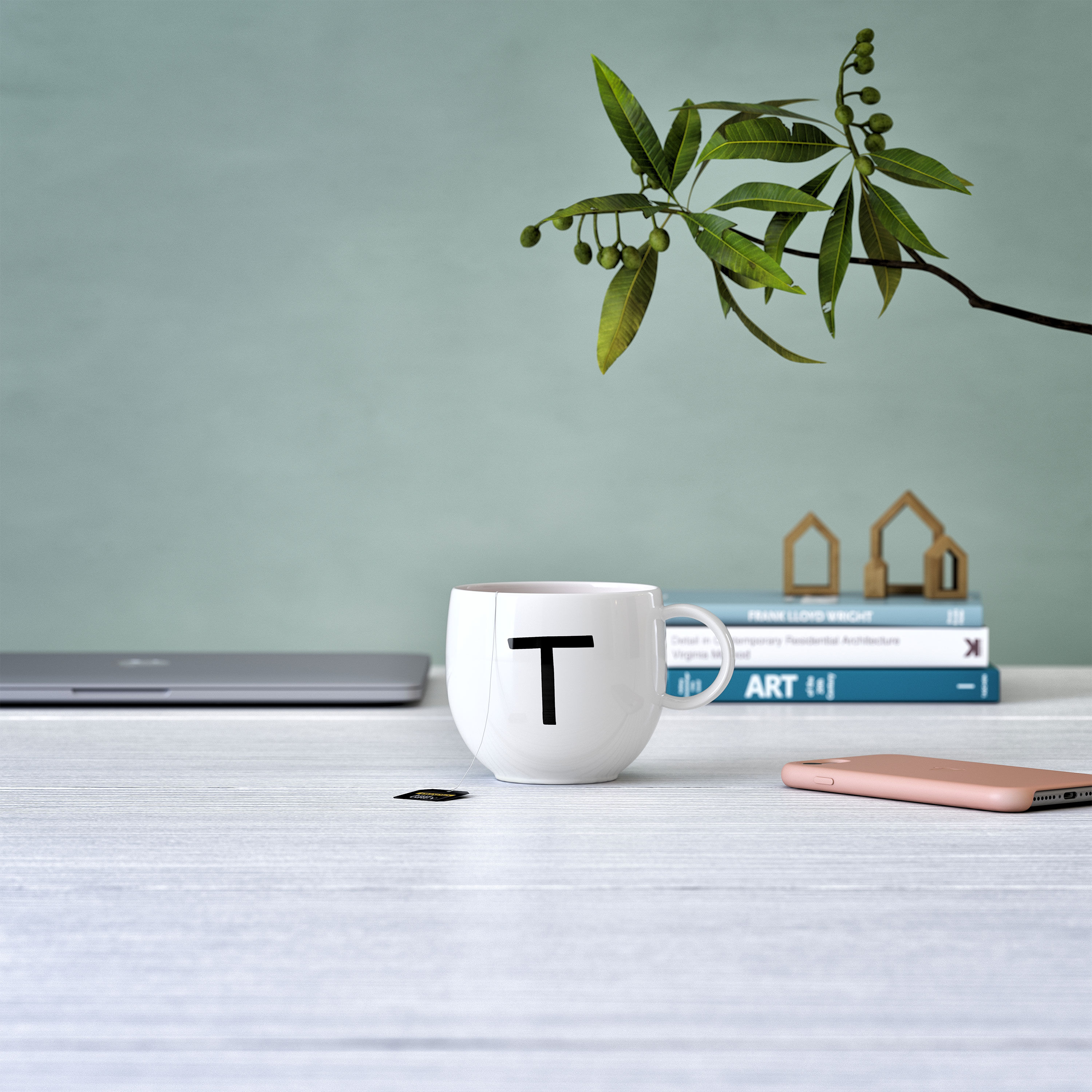 Letters Mug White, 9.9 oz, Premium Porcelain