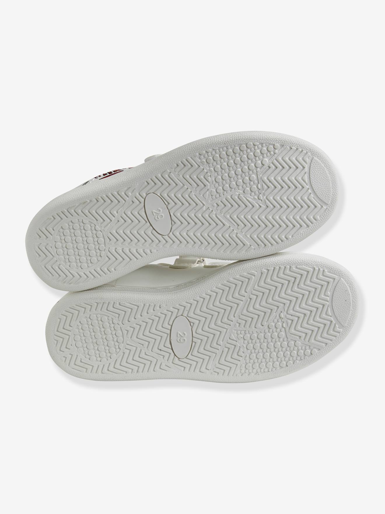 Tênis com tiras autoadesivas, para meninas, tamanho médio, branco liso.