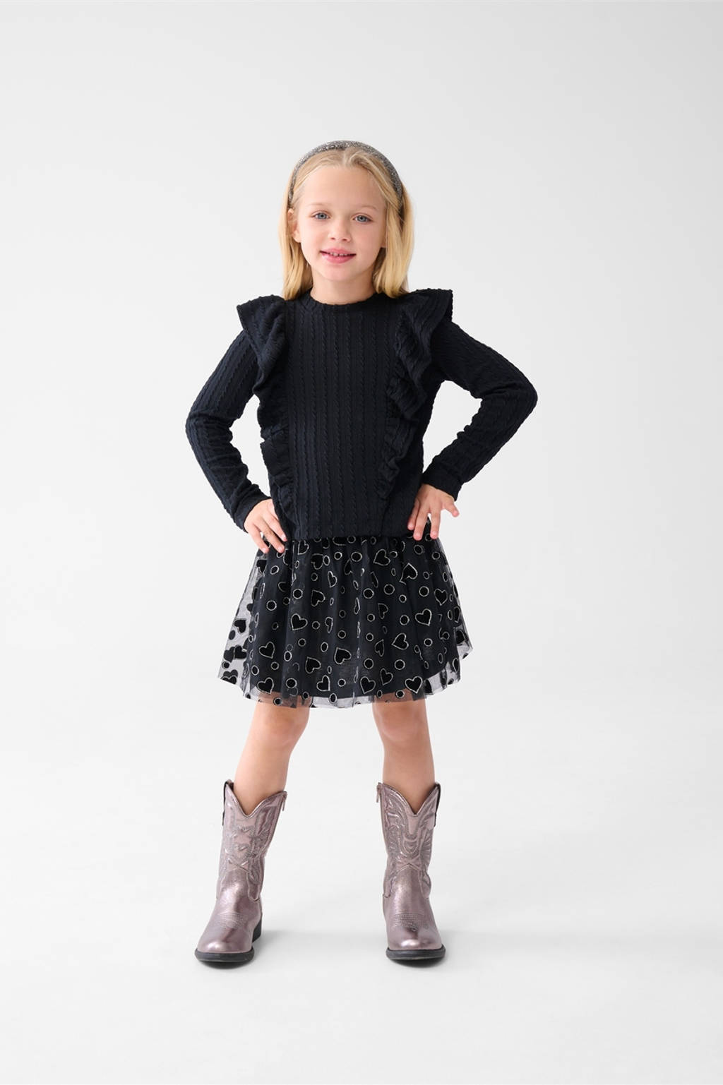 Shoeby strokenrok zwart