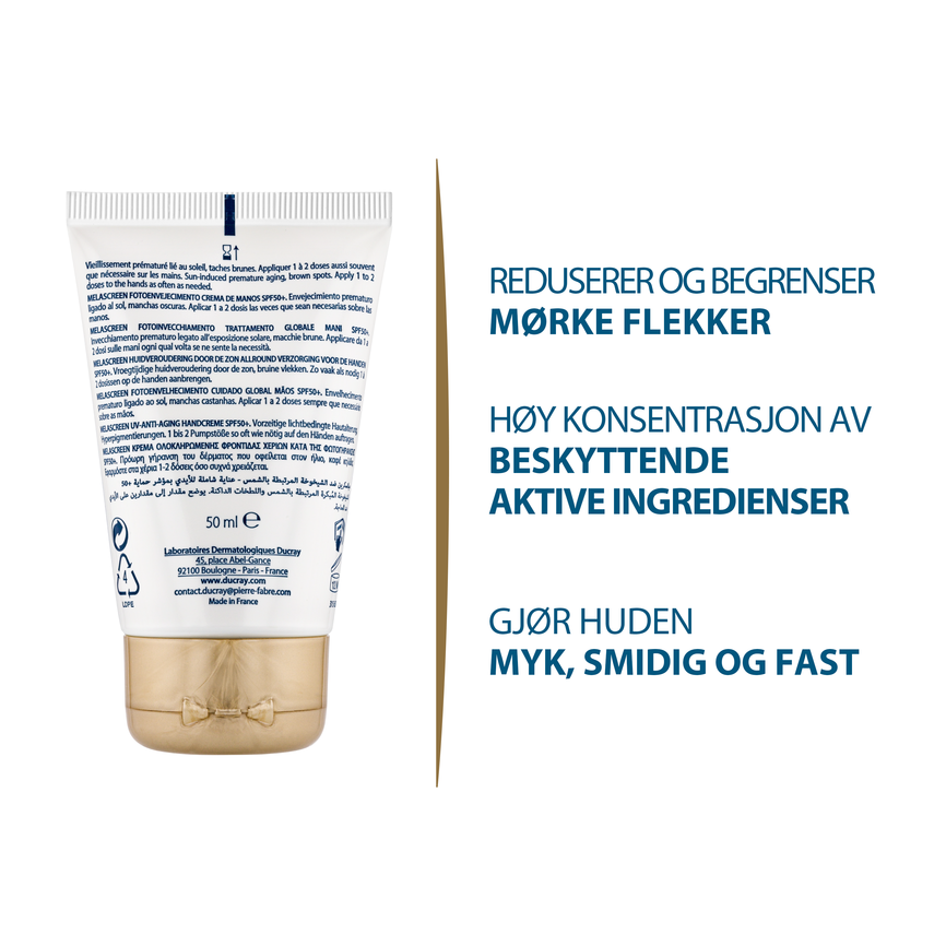 Ducray Melascreen Hand Care SPF50  mot mørke flekker 50 ml