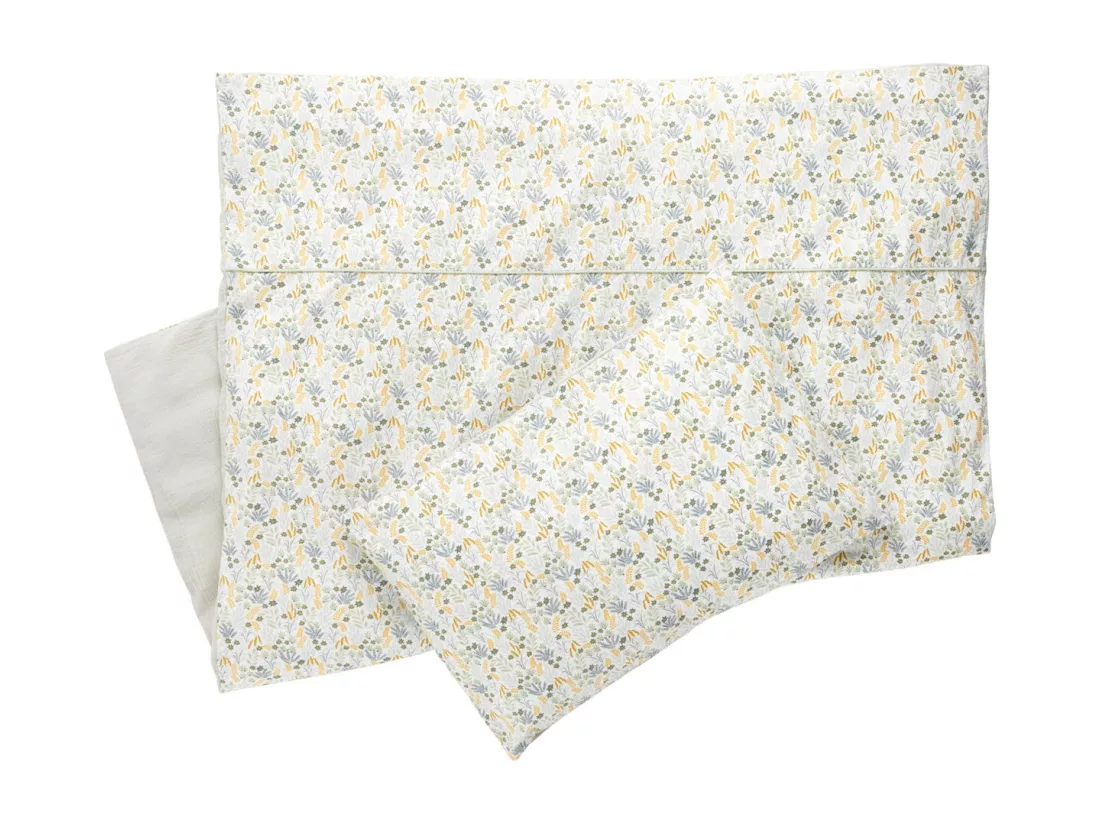 Housse de couette 100x135cm en coton vert tilleul