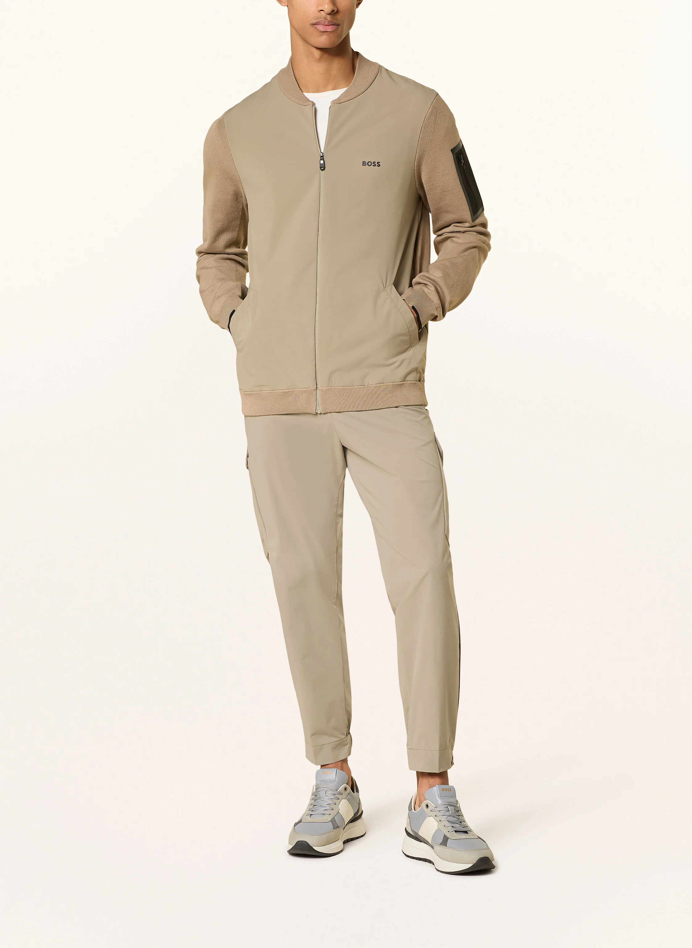 BOSS Sweatjacke EVER im Materialmix