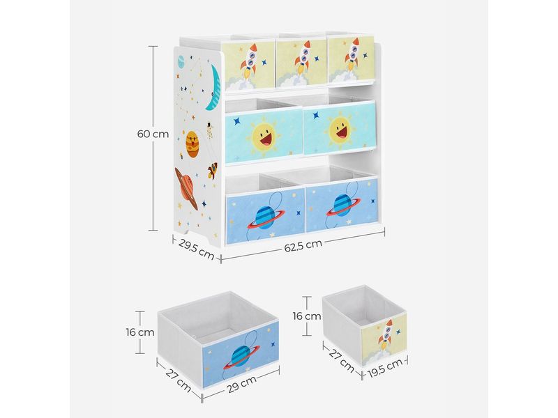 Songmics Regal mit 7 Boxen Kinderregal