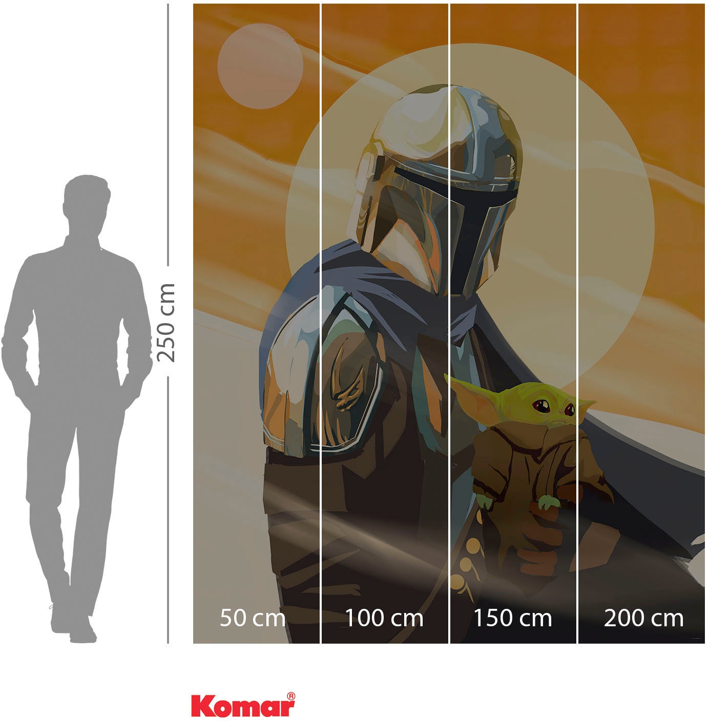 Komar Fototapete »Digitaldruck Vlies -  The Mandalorian Hunt for Grogu« bedruckt glatt Wohnzimmer, Schlafzimmer