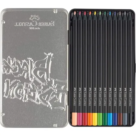 Faber-Castell Buntstifte Black Edition 12er Metalletui