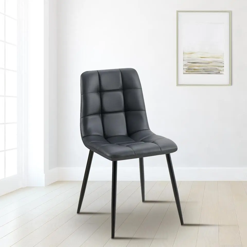 CLP Eetkamerstoel Antibes zwart Frame - Kunstleer - zwart