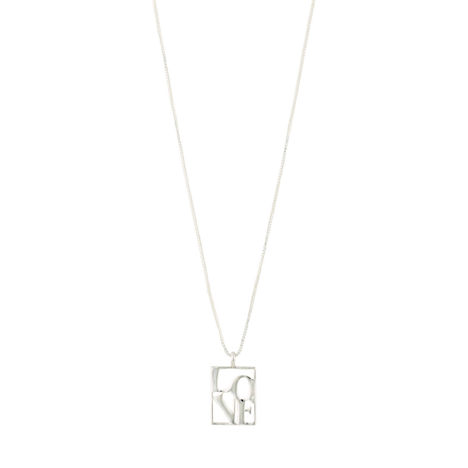 PILGRIM silver plated ketting Love Tag