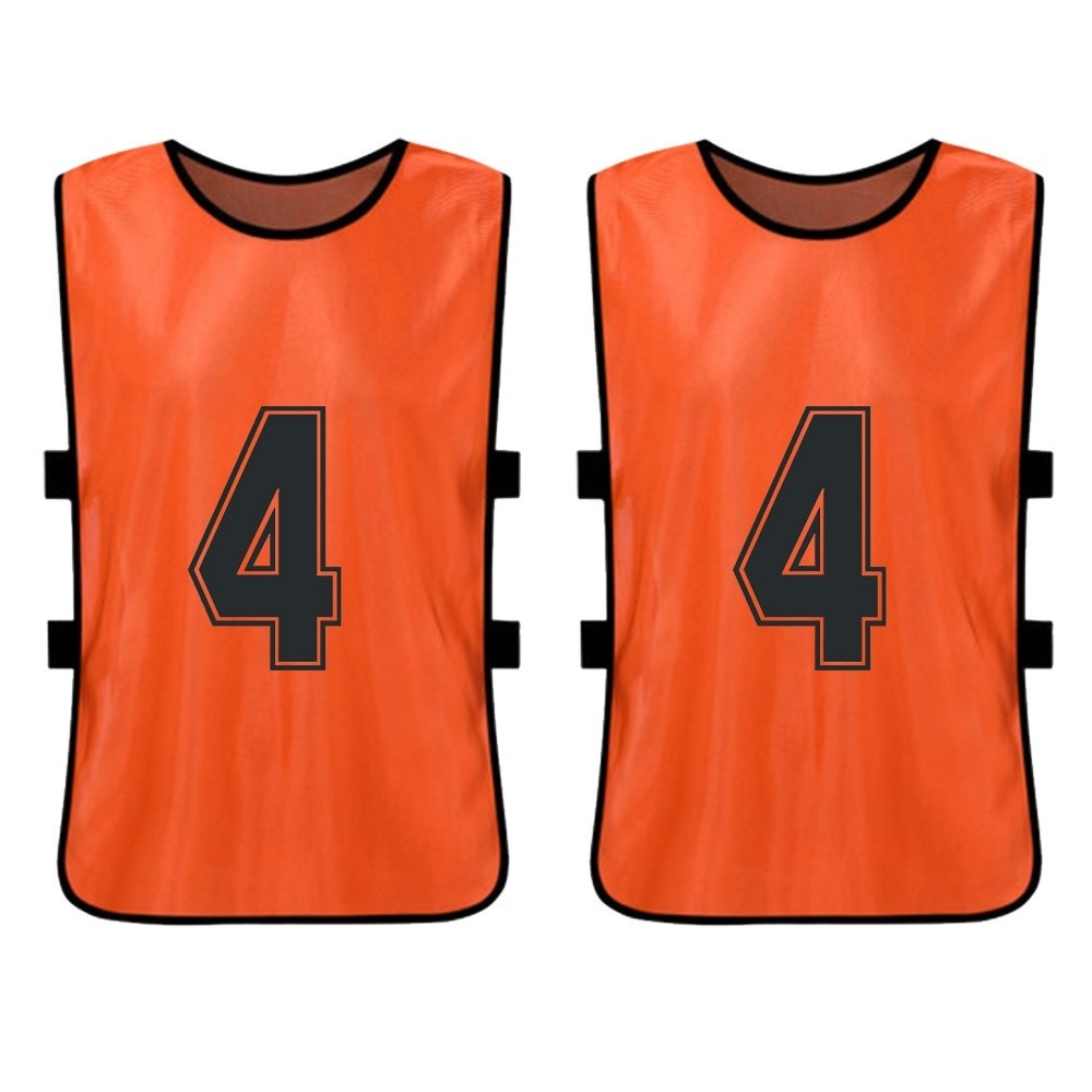 (6er Set) Sport Trikot Fussball Team Trainingsleibchen für Erwachsene (Unisex) - Orange