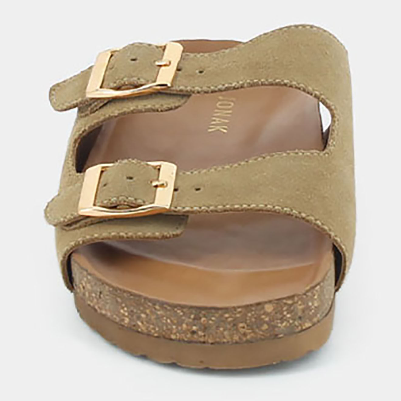 Jonak Mules en Velours de Cuir West beiges