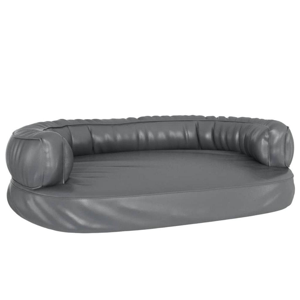 Lit pour chien ergonomique mousse gris 88x65 cm similicuir
