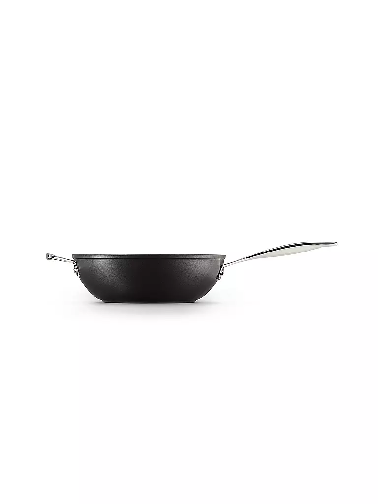 LE CREUSET Aluminium-Antihaft Wok-Pfanne mit Gegengriff 26cm Schwarz schwarz