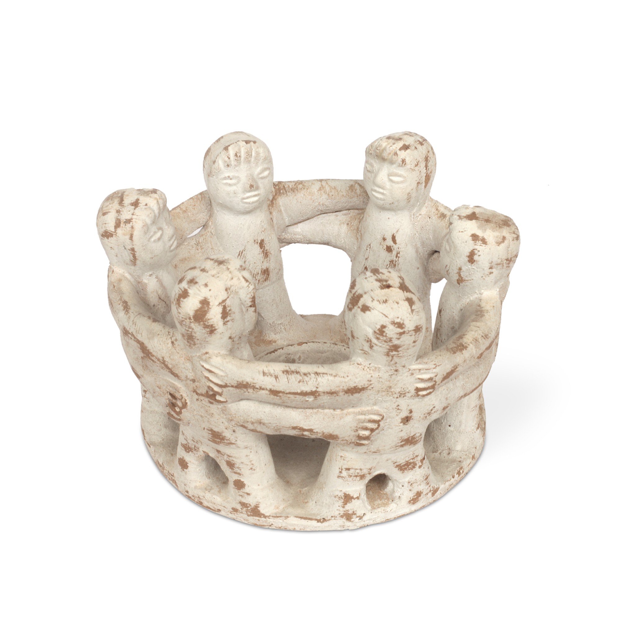 Kerzenhalter 'Friendship Circle 6', weiß, Ø 17 cm, H 13 cm von fischer's lagerhaus
