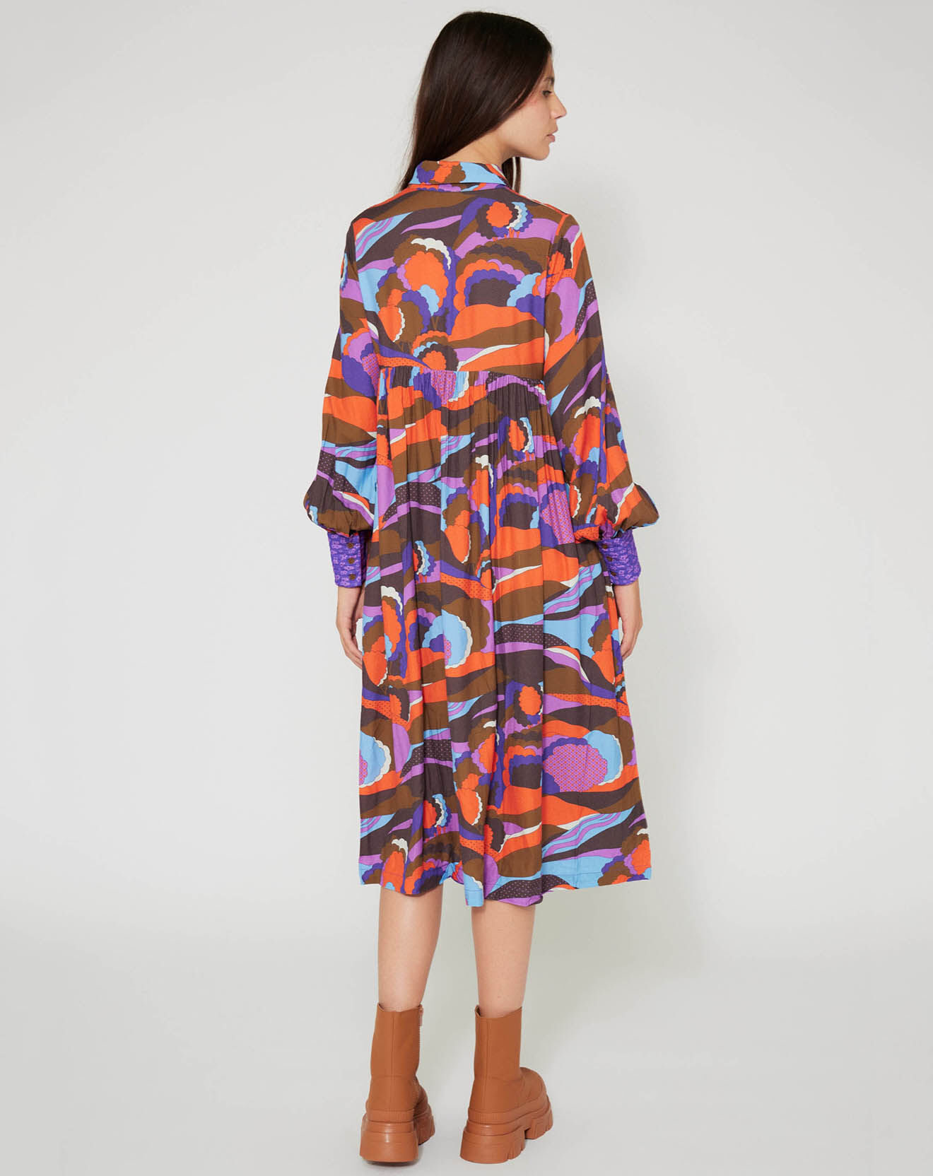 Manoush Robe Purple Country print lilas
