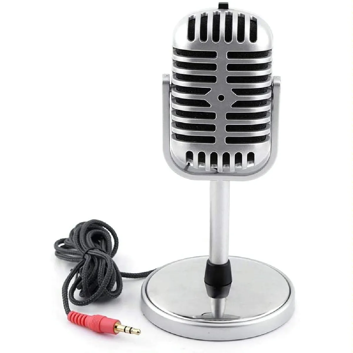 YONIS Microphone Style Classique Argent