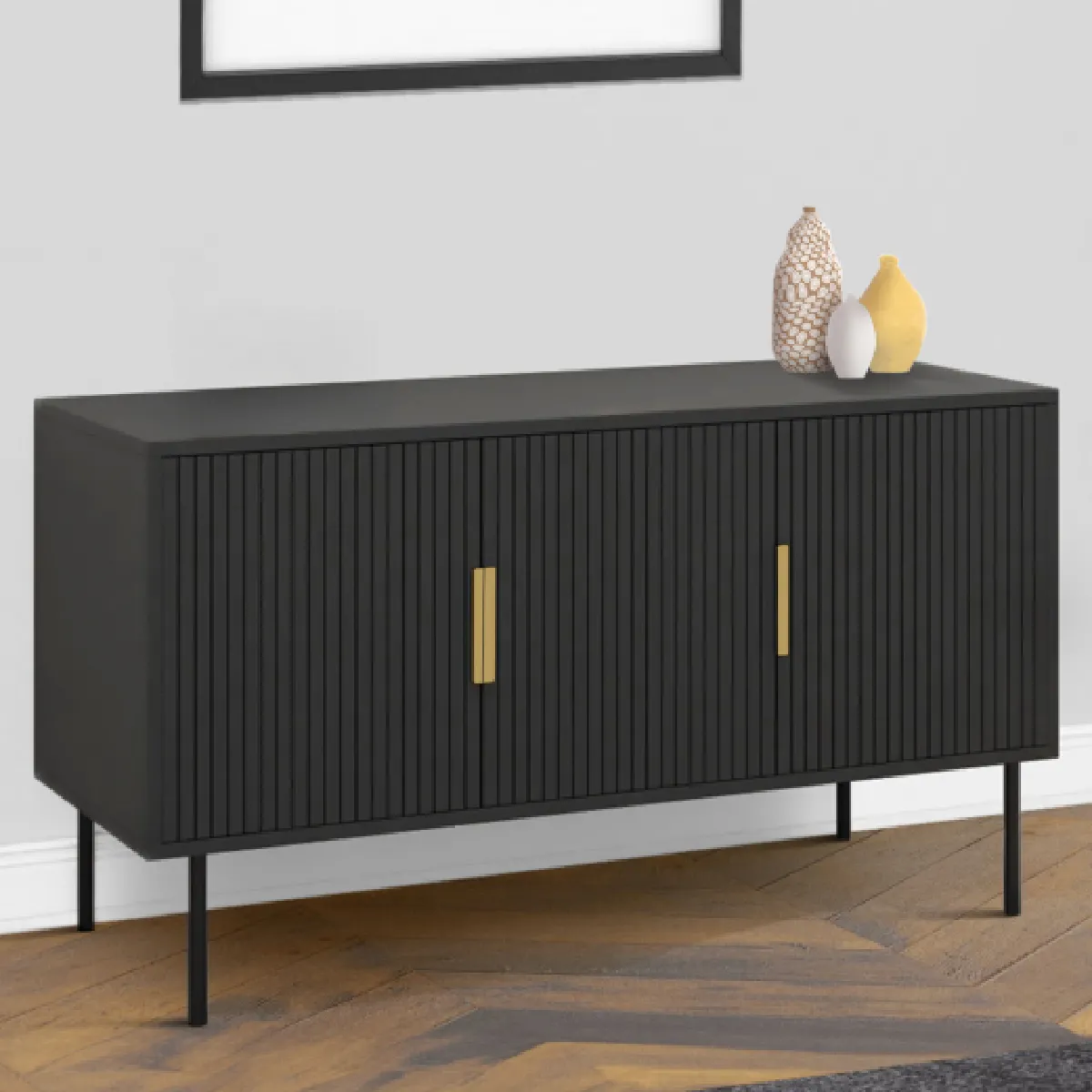 Idmarket market Buffet Marcel Noir 3 Portes