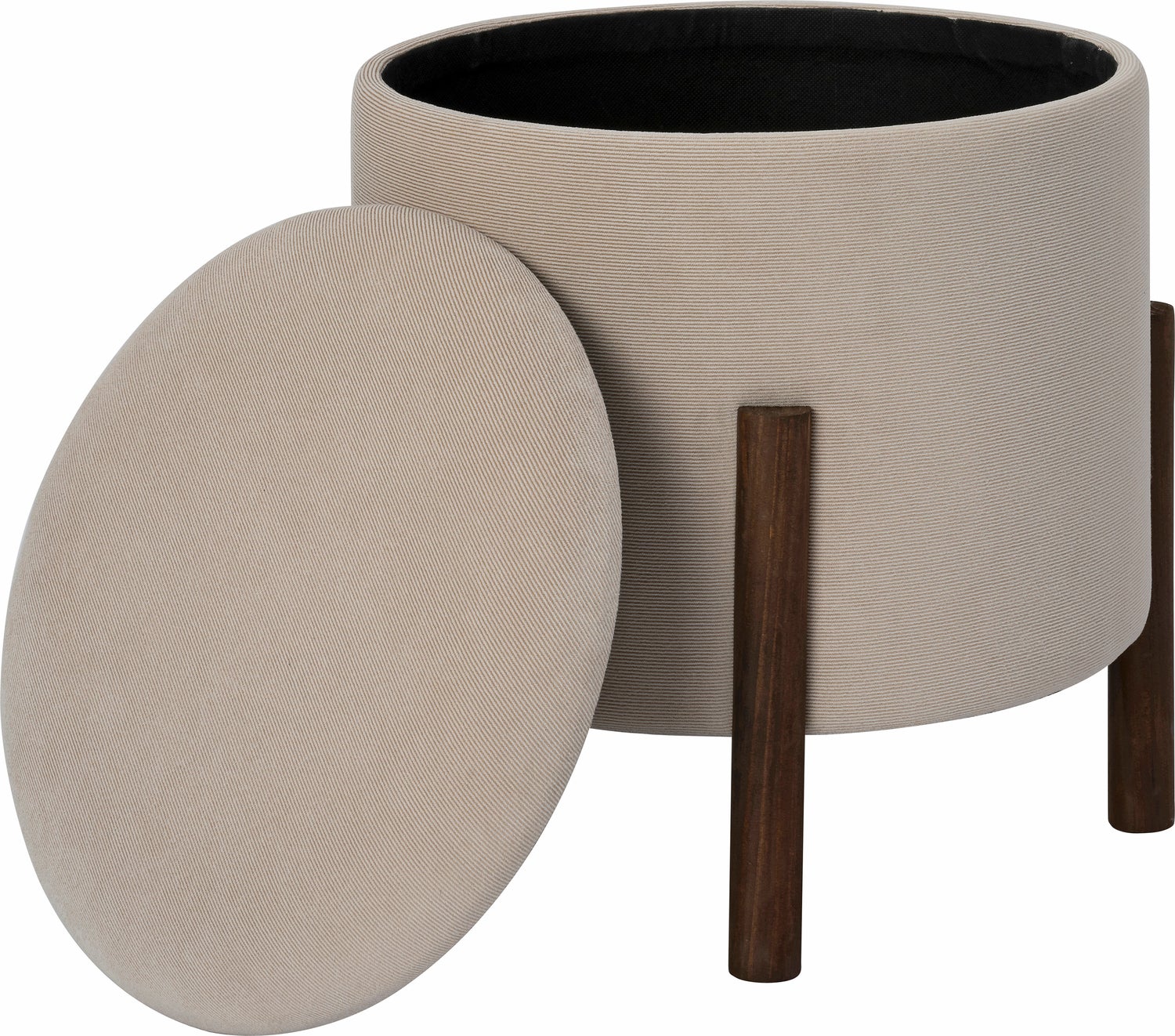 Intratuin poef met opbergruimte Mellie crème D 40 H 35 cm