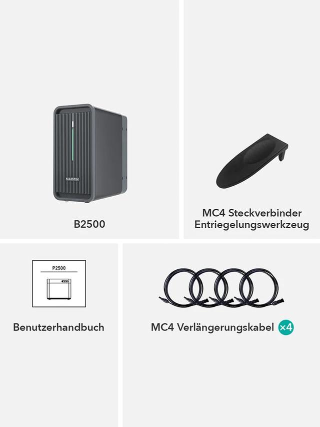 Balkonkraftwerk inkl. Speicher, 830 W/800 W