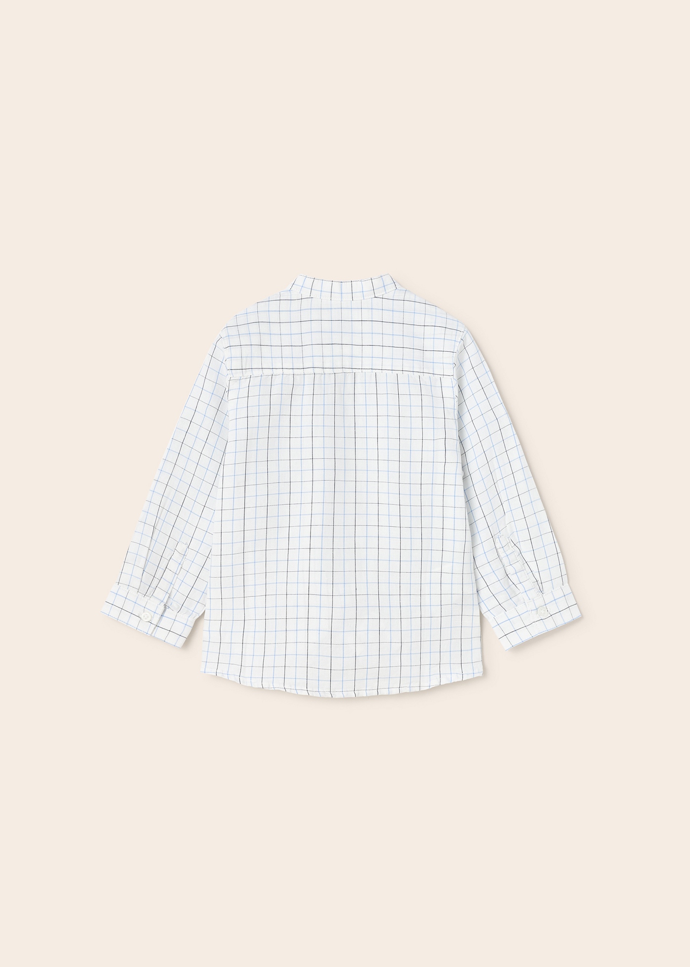 Camisa de linho estampada de manga comprida para bebê