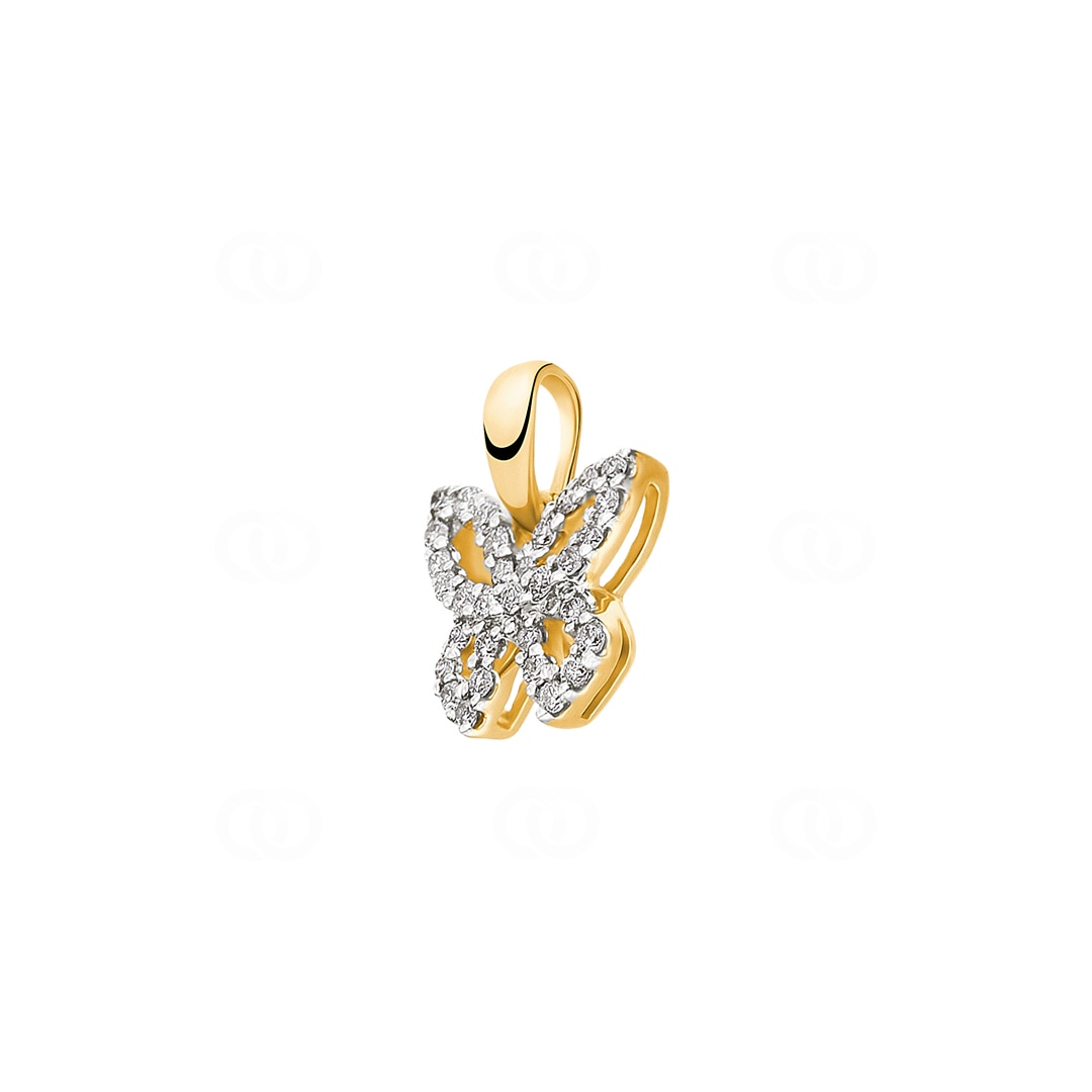 Anhänger 750/18 K Gelbgold Schmetterling mit Diamanten 0.12 ct H/si