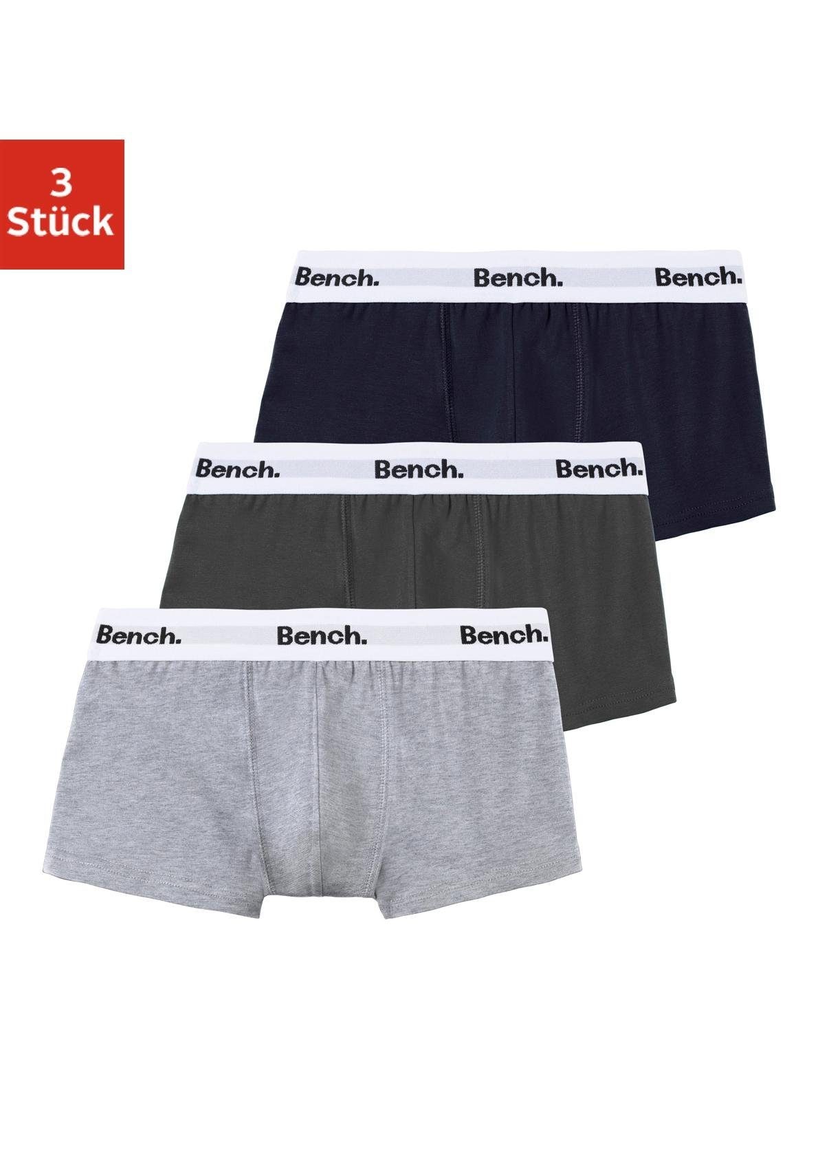 Bench. Boxer »Boxershorts für Jungen«, 3 Stk. mit weissem Bund mit Bench Schriftzug