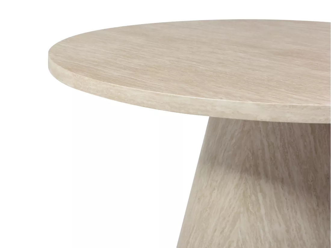 Table à manger 4 personnes en MDF - Effet travertin beige - LARIOZA de Pascal Morabito