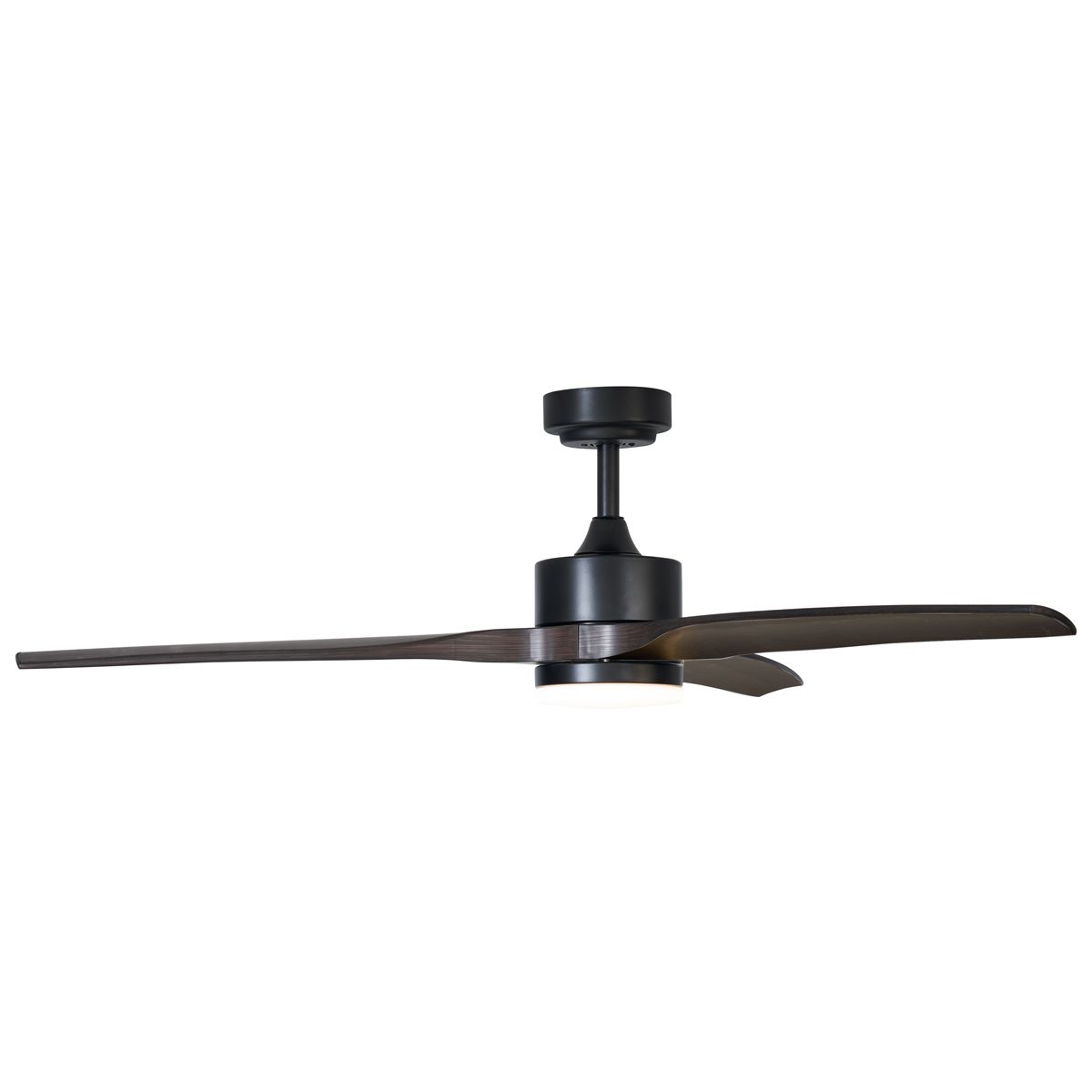 Plafondventilator zwart met hout print 132cm incl. LED dimbaar met afstandsbediening - Joly