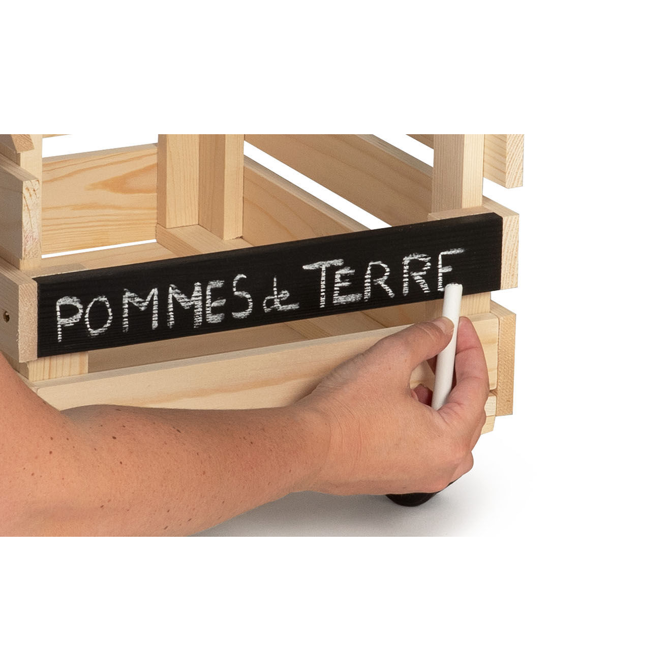Idomya 3 Clayettes à roulette en bois de Pin bois - 37x30x80 cm