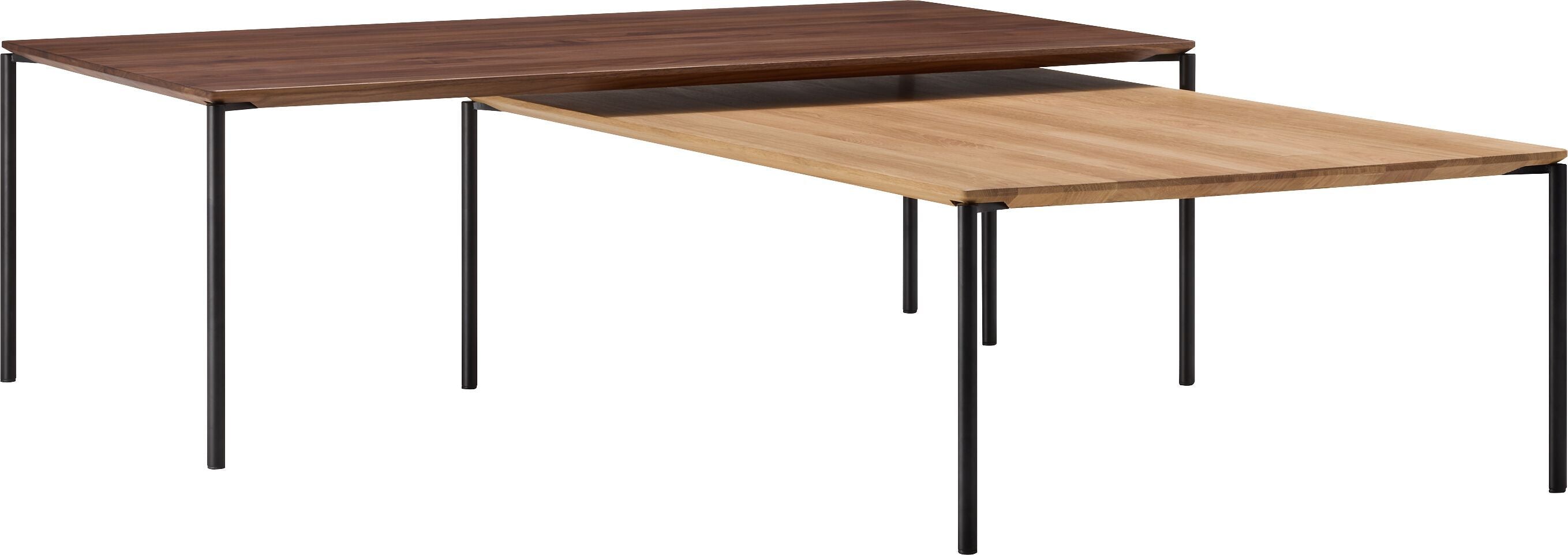 BAO Salontisch - Nussbaum massiv / schwarz / B: 120.0 cm x T: 70.0 cm x H: 40.0 cm