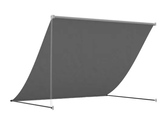 Auvent rétractable anthracite 200x150 m tissu et acier